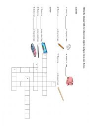 Classroom Objects Crossword-puzzle