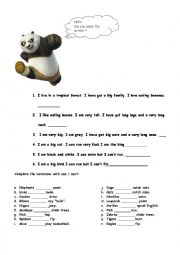 English Worksheet: Animals with Can 