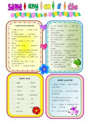 English Worksheet: QUANTIFIERS AND ARTICLES