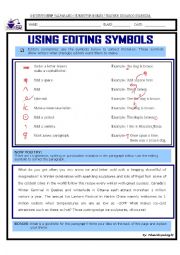 English Worksheet: Using Editing Symbols