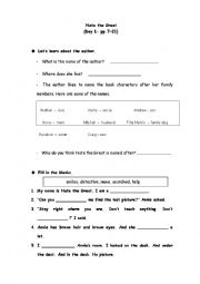 English Worksheet: Nate the Great-1 of 4