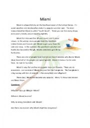 English Worksheet: Miami