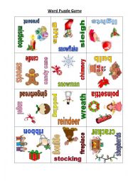 English Worksheet: Christmas Puzzle Game