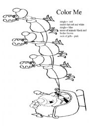 English Worksheet: Color Me with directions