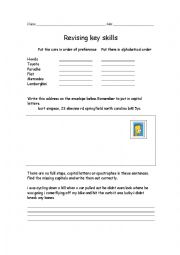 English Worksheet: Key Skills
