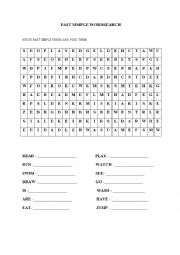 PAST SIMPLE WORDSEARCH