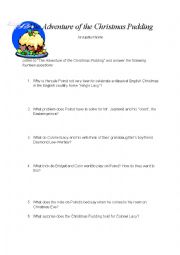 English Worksheet: The Adventure of the Christmas Pudding - Listening Comprehension