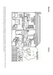 English Worksheet: PARTS OF THE HOUSE