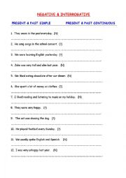 English Worksheet: simple past negative and interrogative