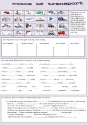 English Worksheet: means of transport 