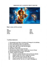 English Worksheet: Madagascar 3 worksheet