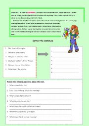 English Worksheet: DAILY ROUTINES