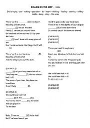 English Worksheet: Rolling in the deep