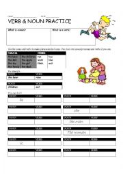 Nouns and Verbs Intro Practice