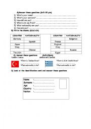 English Worksheet: countries