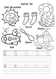 English Worksheet: Letter Ss