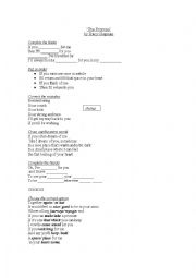 English Worksheet: song;sorry