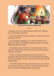 English Worksheet: The elves and the shoemaker!