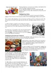 English Worksheet: Thanksgiving