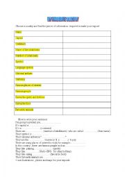 English Worksheet: my favourite country