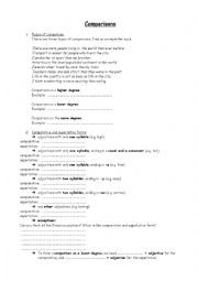 English Worksheet: Comparison Revision