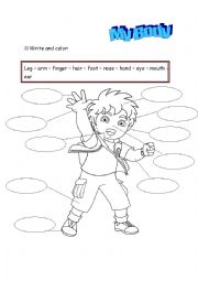 English Worksheet: Body Parts