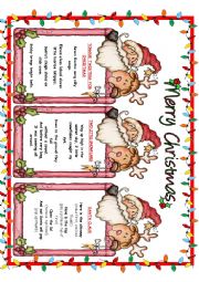 English Worksheet:  CHRISTMAS IN MY ENGLISH CLASS - BOOKMARKS