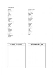 English Worksheet: Opposites