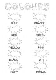 English Worksheet: Colours