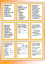 English Worksheet: Oral test quiz