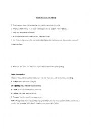 English Worksheet: How to improve your writing