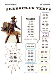English Worksheet: Rhymed Irregular Verbs (The Past Simple)