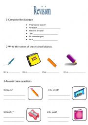 English Worksheet: REVİSİON