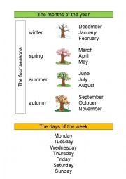 English Worksheet: months and days
