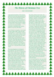English Worksheet: The History of Christmas Tree