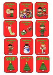 English Worksheet: Christmas UNO 1