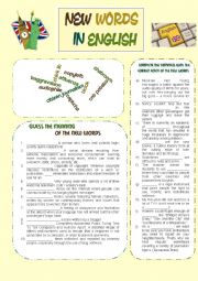 English Worksheet: New Words in English - Set 1