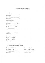 English Worksheet: Blinded by rainbows listening