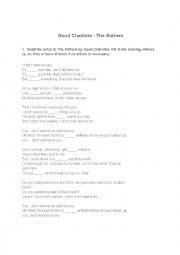 English Worksheet: The Anthem - For indefinite and definite articles