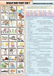 SIMPLE PAST TENSE REGULAR IRREGULAR VERBS