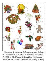 English Worksheet: Christmas matching