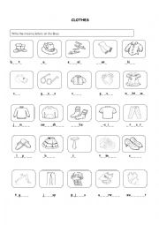 English Worksheet: clothes