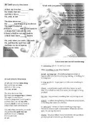 English Worksheet: At Last lyrics by Etta James