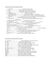 English Worksheet: Simple Past Tense 