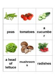 English Worksheet: Vegetable Memory