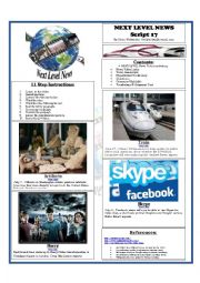 English Worksheet: Next Level News Script 17