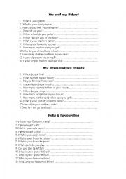 English Worksheet: Speaking Topics