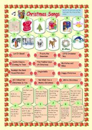 English Worksheet: Christmas Songs