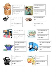 English Worksheet: Much versus Many matching activity Part 1