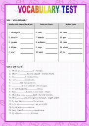 VOCABULARY TEST FOR KIDS